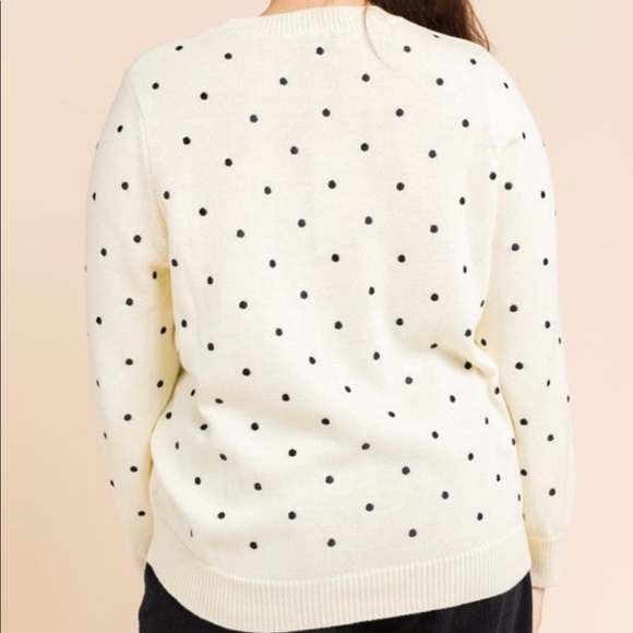 Ivory and black polka dot sweater! - Picture 3 of 3